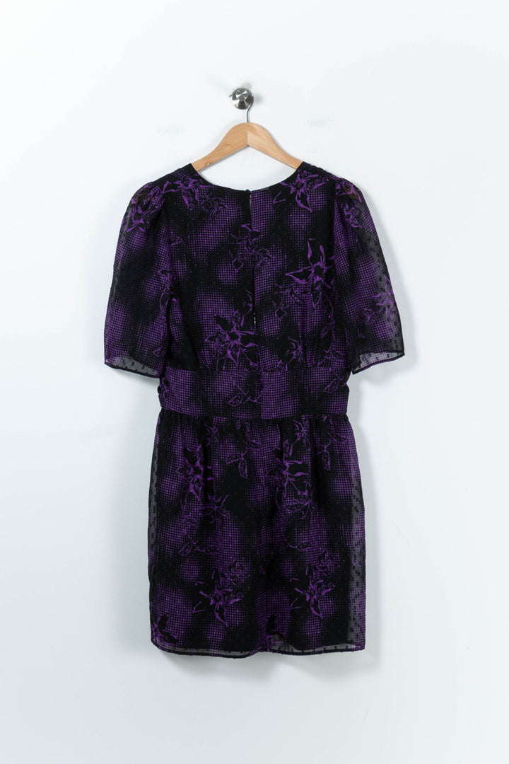 Robe Courte Violette et Noire - Taille XL/42 de la marque IKKS | PARAD91506 - Vendu par Paradigme - Image 4