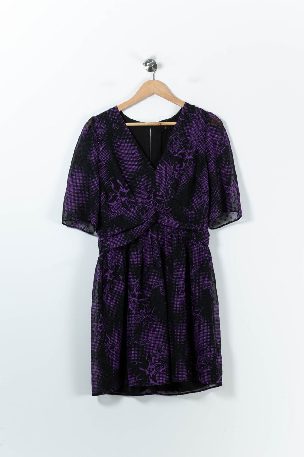 Robe Courte Violette et Noire - Taille XL/42 de la marque IKKS | PARAD91506 - Vendu par Paradigme - Image 2