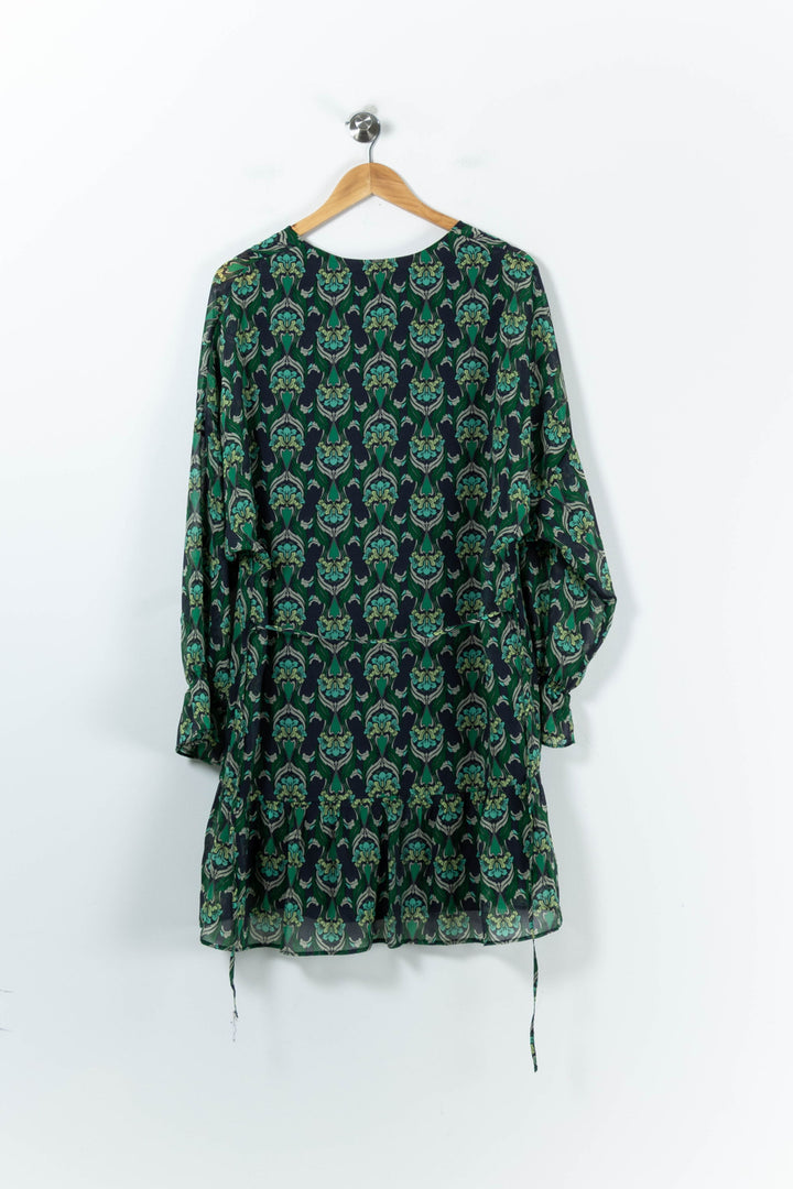 Robe Imprimée Verte et Noire - Taille L/40 de la marque IKKS | PARAD91507 - Vendu par Paradigme - Image 4