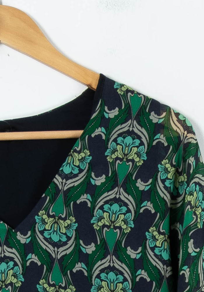 Robe Imprimée Verte et Noire - Taille L/40 de la marque IKKS | PARAD91507 - Vendu par Paradigme - Image 3