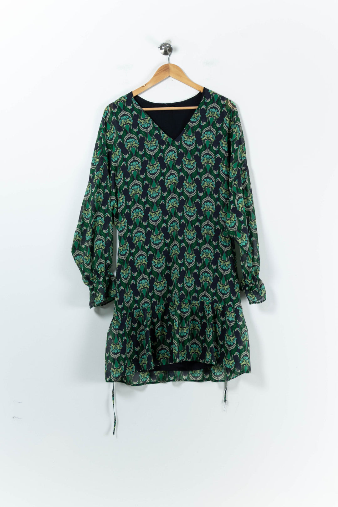 Robe Imprimée Verte et Noire - Taille L/40 de la marque IKKS | PARAD91507 - Vendu par Paradigme - Image 2