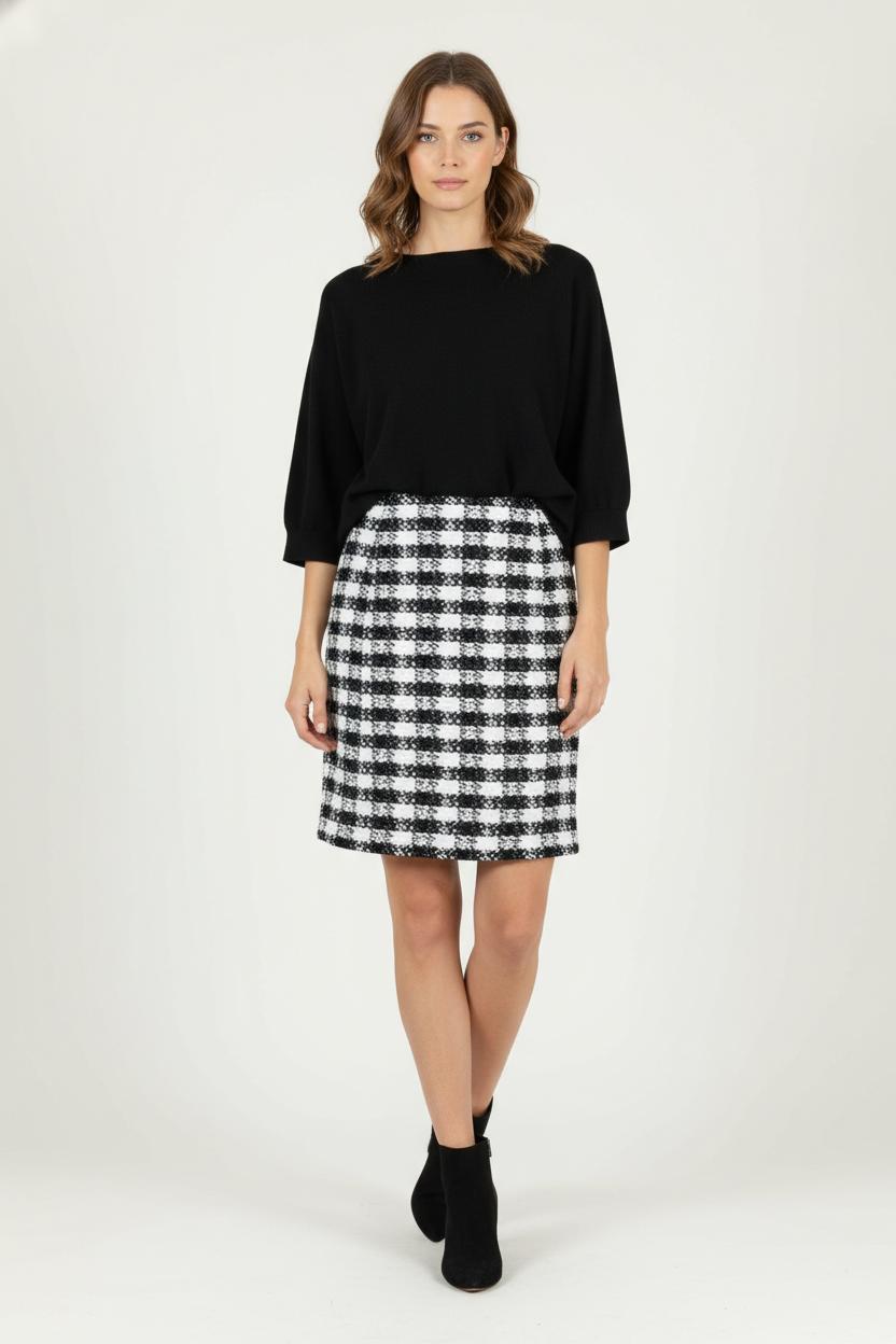 Jupe Courte Blanche et Noire - Taille M/38 de la marque Maje | PARAD91517 - Vendu par Paradigme - Image 1