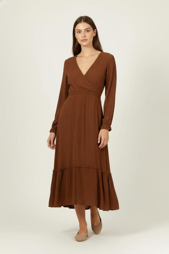 Robe Longue Marron - Taille XS/34 de la marque Sézane | PARAD91526 - Vendu par Paradigme - Image 1