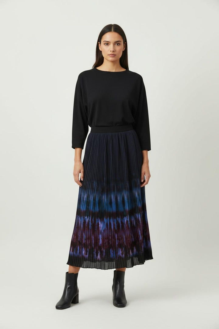 Jupe Plissée Bleue et Bordeaux - Taille M/38 de la marque La Fée Maraboutée | PARAD91554 - Vendu par Paradigme - Image 1