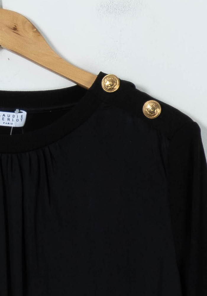 Blouse Noire - Taille L/40 de la marque Claudie Pierlot | PARAD91566 - Vendu par Paradigme - Image 3