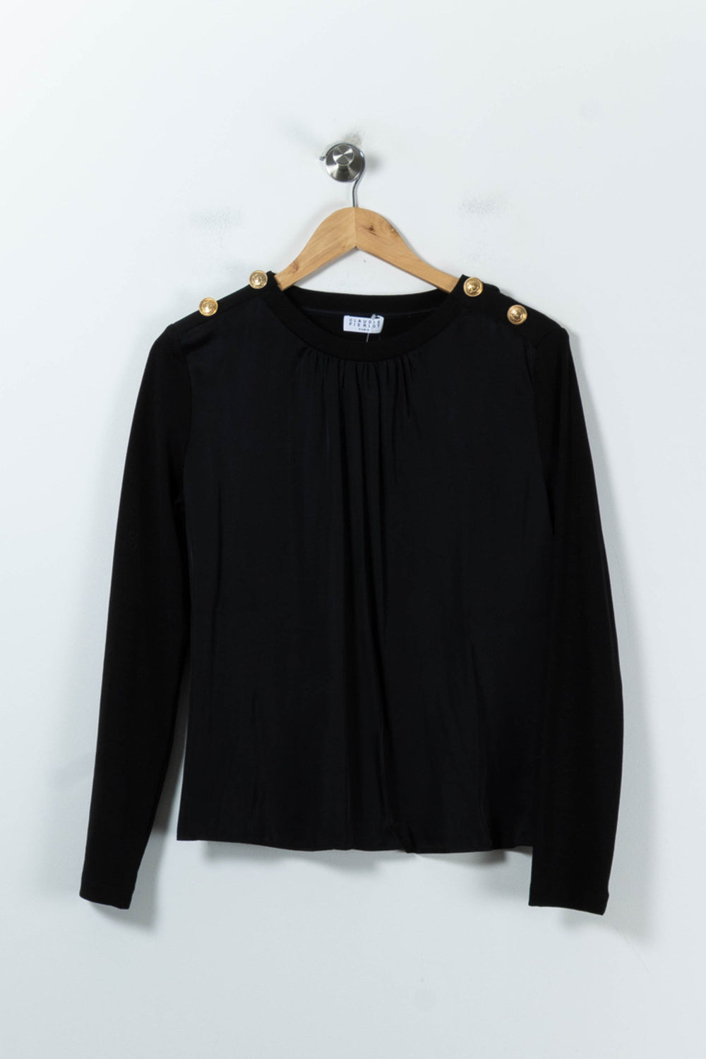Blouse Noire - Taille L/40 de la marque Claudie Pierlot | PARAD91566 - Vendu par Paradigme - Image 2