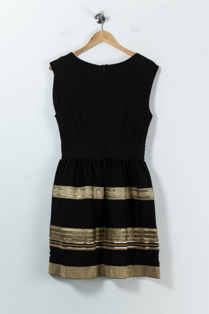 Robe Noire et Dorée - Taille S/36 de la marque La Fée Maraboutée | PARAD91568 - Vendu par Paradigme - Image 4