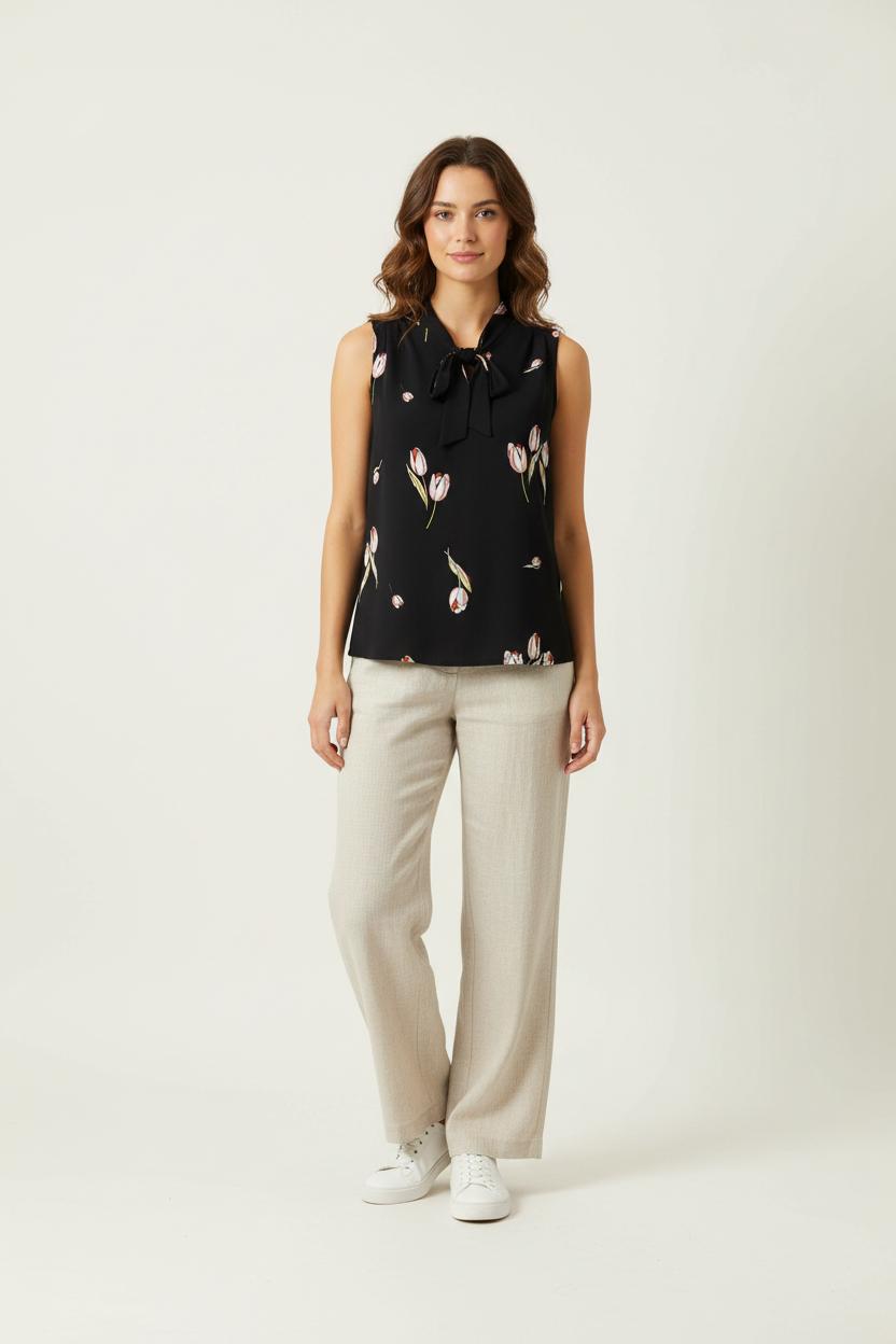 Blouse Sans Manches Noire - Taille M/38 de la marque La Fée Maraboutée | PARAD91599 - Vendu par Paradigme - Image 1