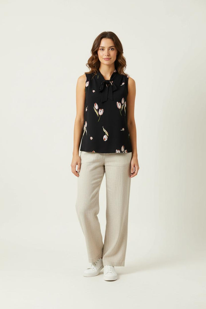 Blouse Sans Manches Noire - Taille M/38 de la marque La Fée Maraboutée | PARAD91599 - Vendu par Paradigme - Image 1