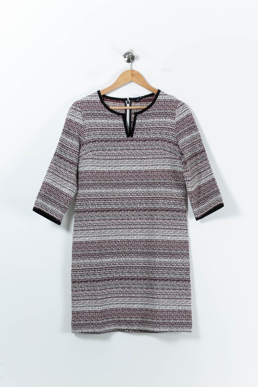 Robe Courte Bordeaux et Blanche - Taille M/38 de la marque Caroll | PARAD91604 - Vendu par Paradigme - Image 2