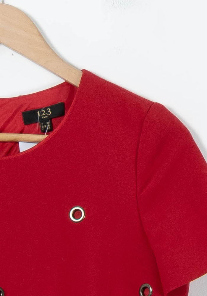 Robe Courte Rouge - Taille M/38 de la marque Maison 123 | PARAD91606 - Vendu par Paradigme - Image 3