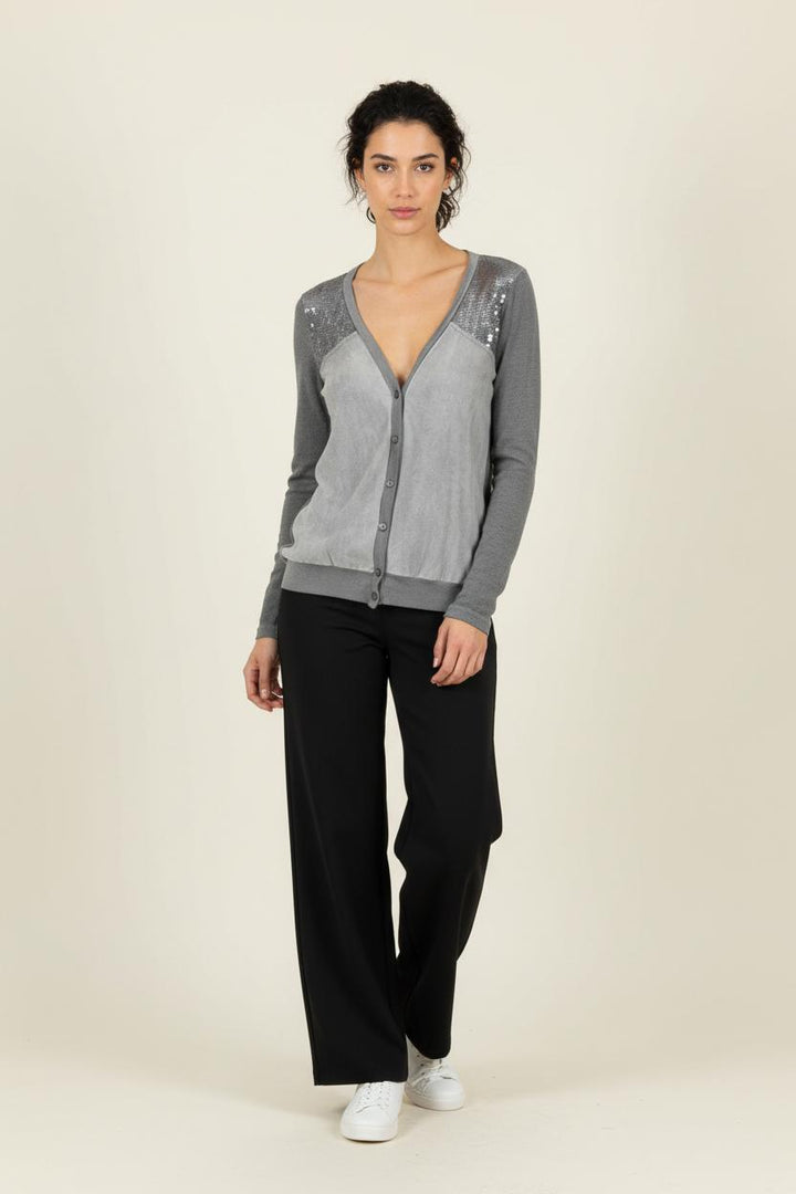 Cardigan Gris - Taille S/36 de la marque La Fée Maraboutée | PARAD91622 - Vendu par Paradigme - Image 1