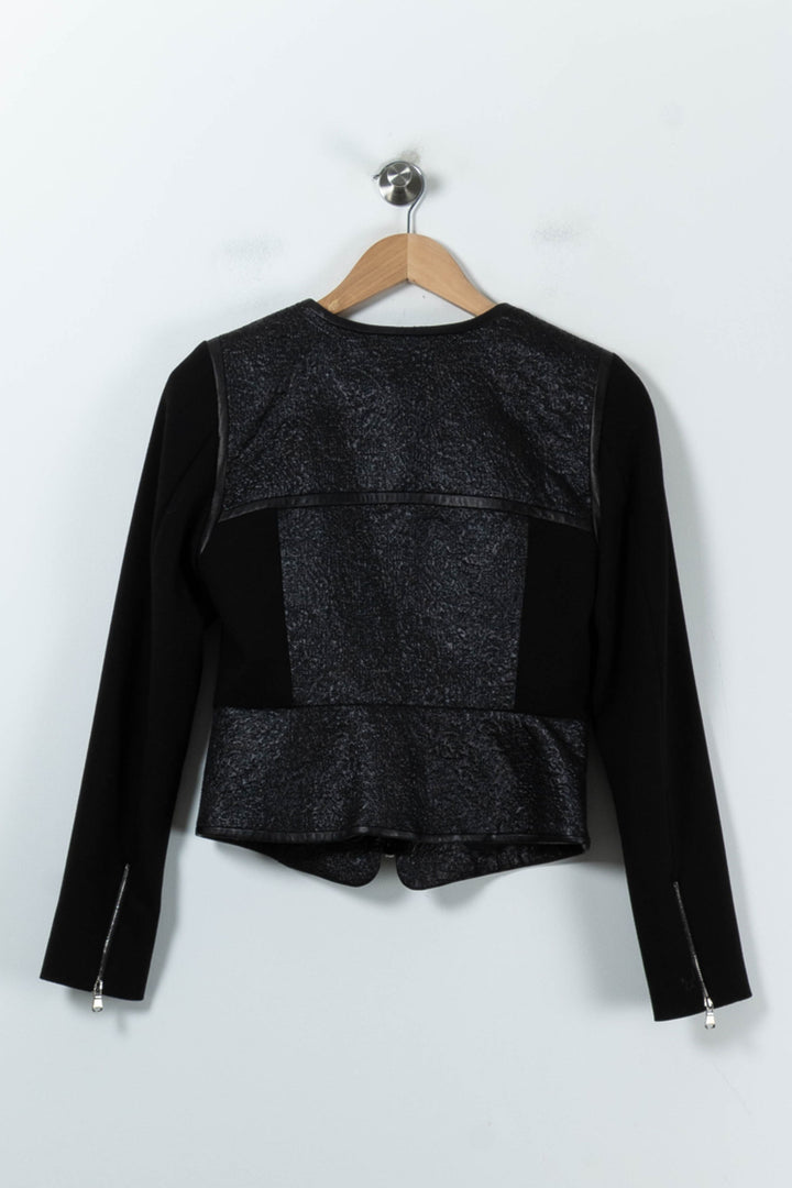 Veste En Cuir Noire - Taille S/36 de la marque ZAPA | PARAD91633 - Vendu par Paradigme - Image 4