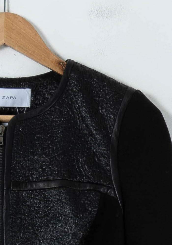 Veste En Cuir Noire - Taille S/36 de la marque ZAPA | PARAD91633 - Vendu par Paradigme - Image 3