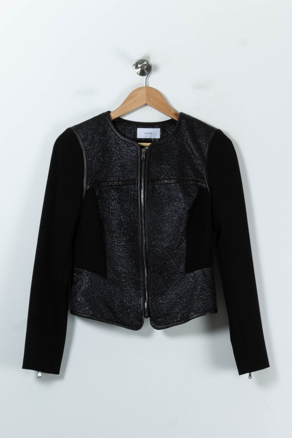 Veste En Cuir Noire - Taille S/36 de la marque ZAPA | PARAD91633 - Vendu par Paradigme - Image 2