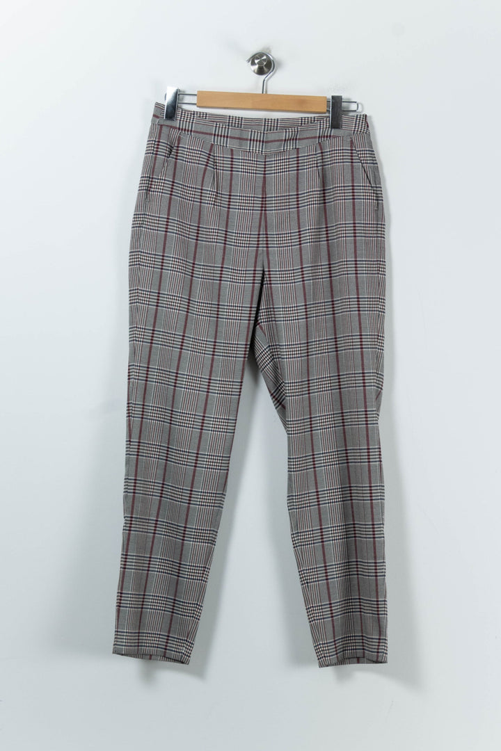 Pantalon Carreaux Gris et Bordeaux - Taille L/40 de la marque Marie Sixtine | PARAD91637 - Vendu par Paradigme - Image 2