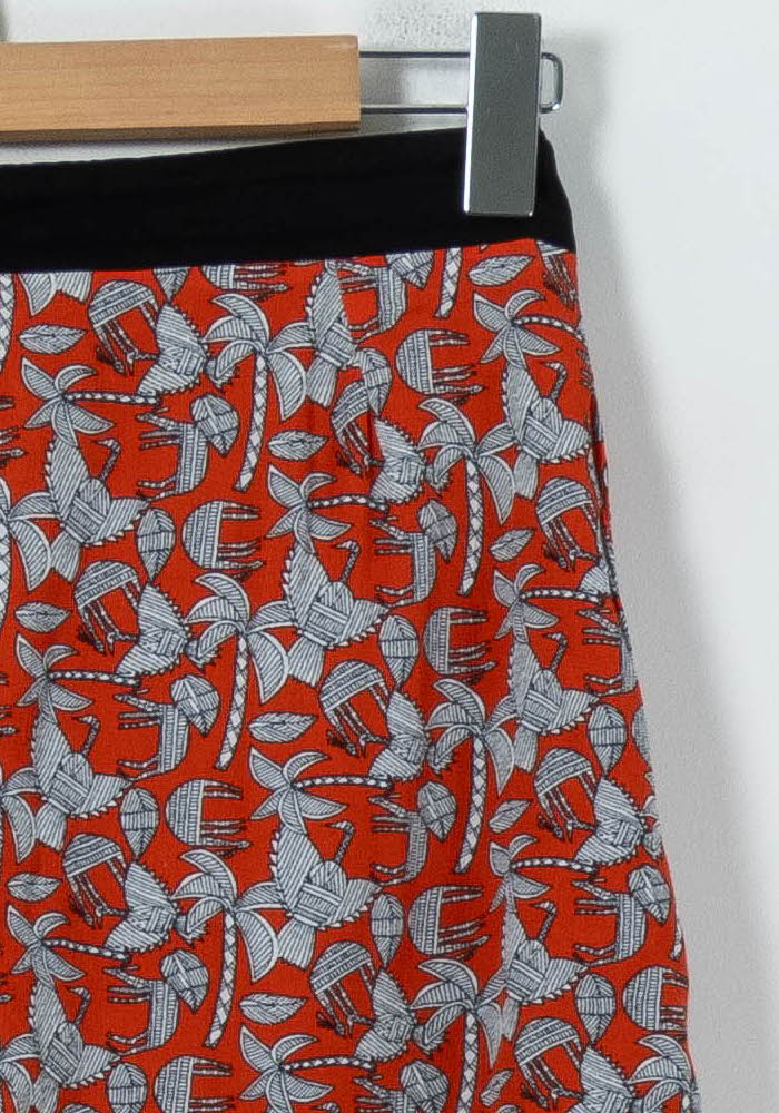 Jupe Droite Rouge et Grise - Taille M/38 de la marque Claudie Pierlot | PARAD91650 - Vendu par Paradigme - Image 3