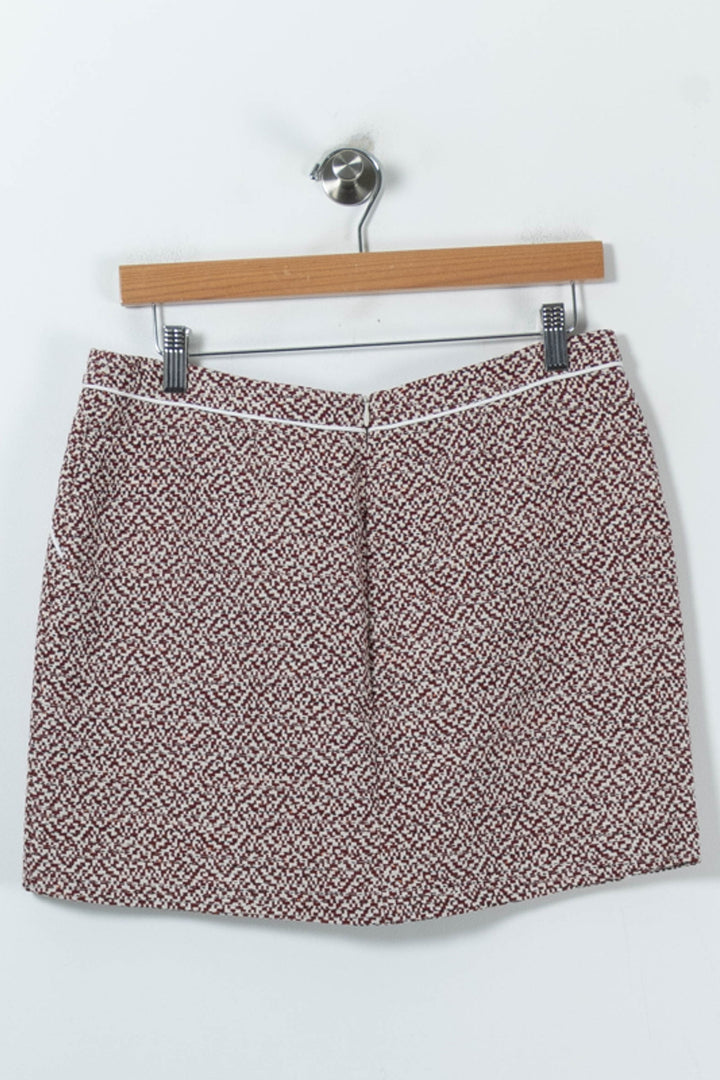 Jupe Courte Bordeaux et Blanc - Taille L/40 de la marque IKKS | PARAD91653 - Vendu par Paradigme - Image 4