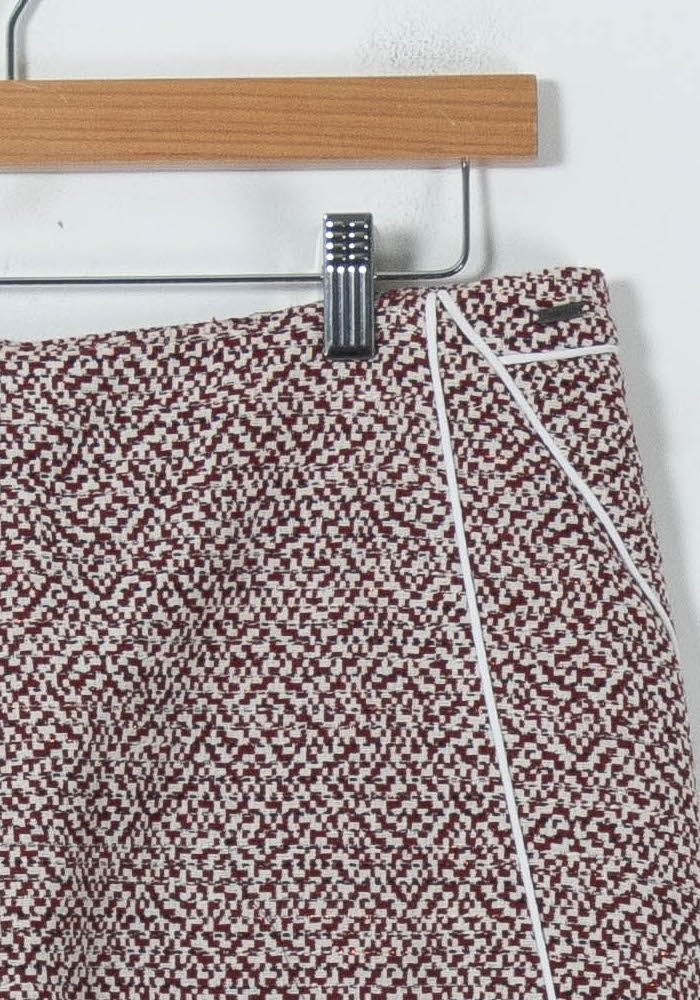 Jupe Courte Bordeaux et Blanc - Taille L/40 de la marque IKKS | PARAD91653 - Vendu par Paradigme - Image 3