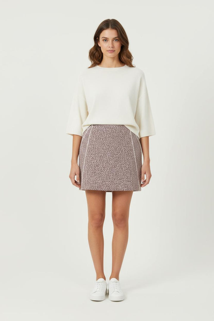 Jupe Courte Bordeaux et Blanc - Taille L/40 de la marque IKKS | PARAD91653 - Vendu par Paradigme - Image 1