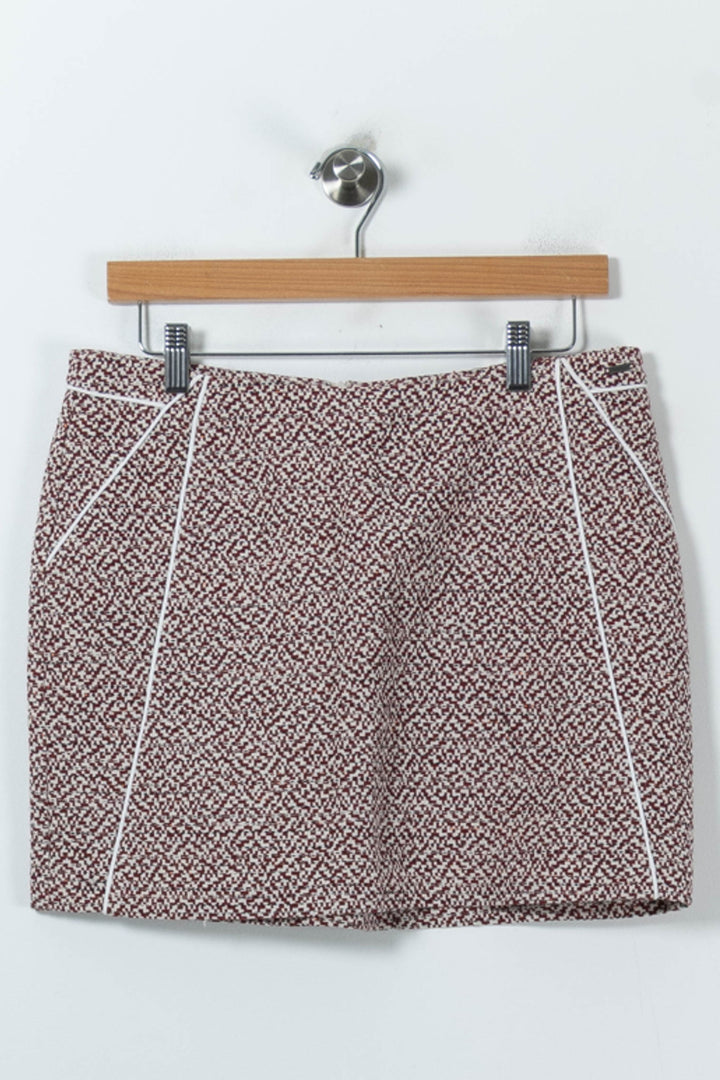 Jupe Courte Bordeaux et Blanc - Taille L/40 de la marque IKKS | PARAD91653 - Vendu par Paradigme - Image 2