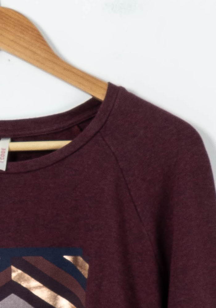 Sweatshirt Bordeaux - Taille L/40 de la marque I.Code | PARAD91662 - Vendu par Paradigme - Image 3