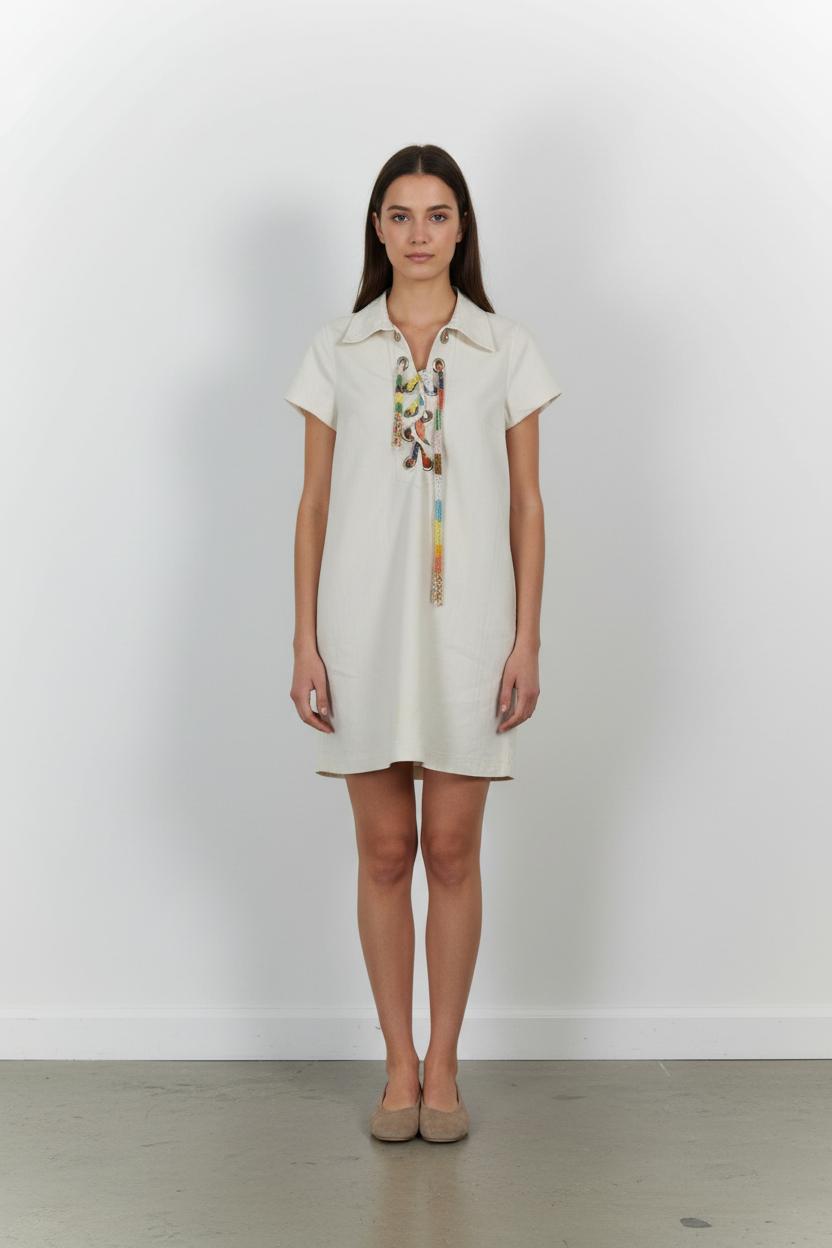 Robe Courte Blanche - Taille M/38 de la marque Manoush | PARAD91684 - Vendu par Paradigme - Image 1