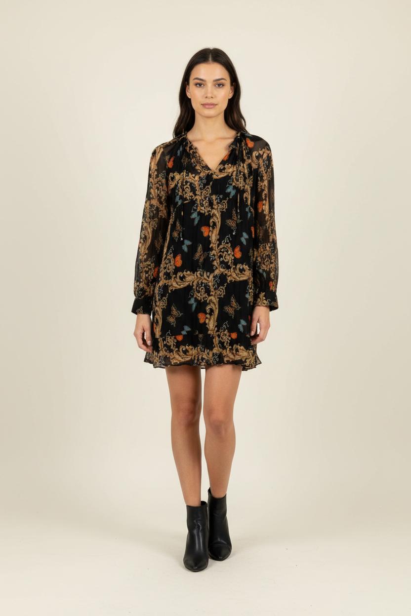 Robe Courte Noire et Beige - Taille XXS/32 de la marque The Kooples | PARAD91709 - Vendu par Paradigme - Image 1