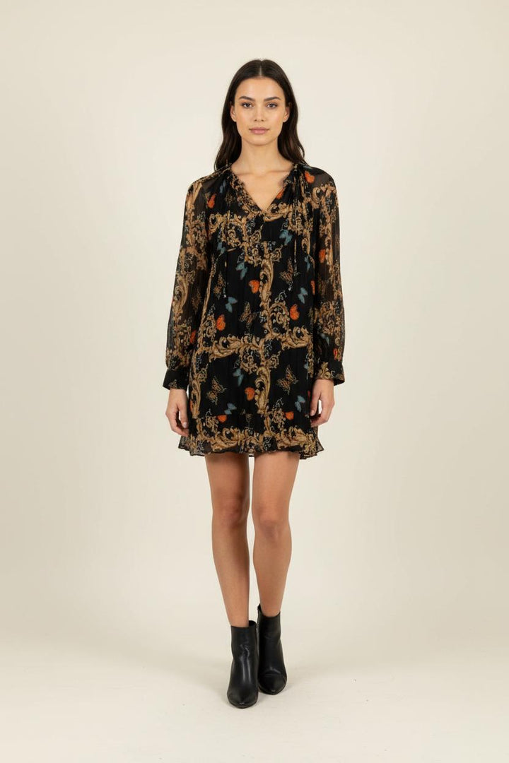 Robe Courte Noire et Beige - Taille XXS/32 de la marque The Kooples | PARAD91709 - Vendu par Paradigme - Image 1