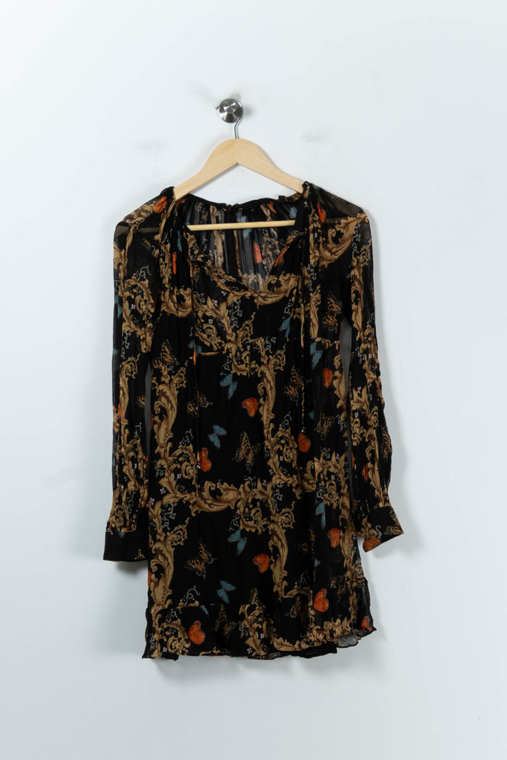 Robe Courte Noire et Beige - Taille XXS/32 de la marque The Kooples | PARAD91709 - Vendu par Paradigme - Image 2