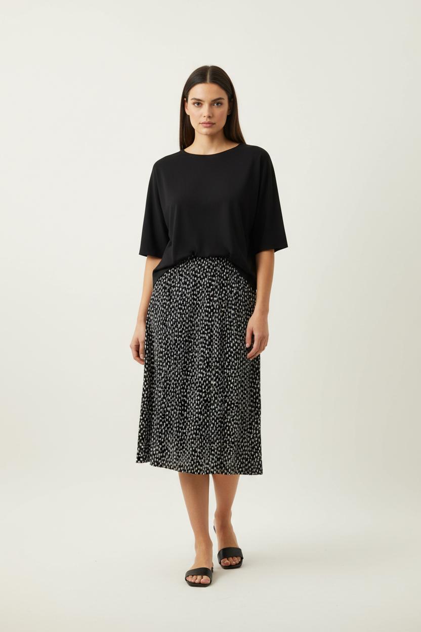Jupe Midi Noire et Blanche - Taille L/40 de la marque Agnès b. | PARAD91712 - Vendu par Paradigme - Image 1