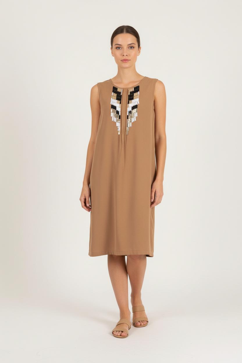 Robe Sans Manches Beige - Taille S/36 de la marque Suncoo | PARAD91724 - Vendu par Paradigme - Image 1