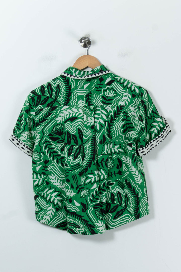 Chemise Imprimée Verte et Blanche - Taille XS/34 de la marque Suncoo | PARAD91737 - Vendu par Paradigme - Image 4