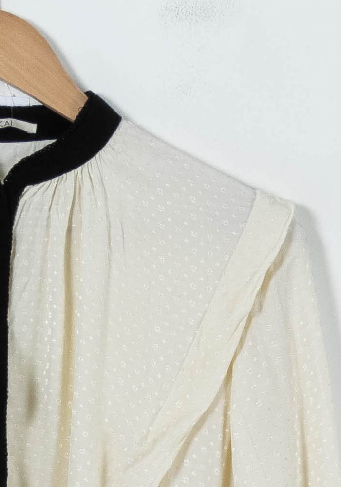 Blouse Beige et Noire - Taille S/36 de la marque Kookai | PARAD91755 - Vendu par Paradigme - Image 3