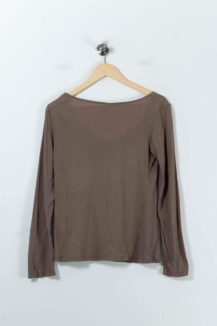 Tee-shirt Manches Longues Marron - Taille L/40 de la marque Sud express | PARAD91761 - Vendu par Paradigme - Image 4