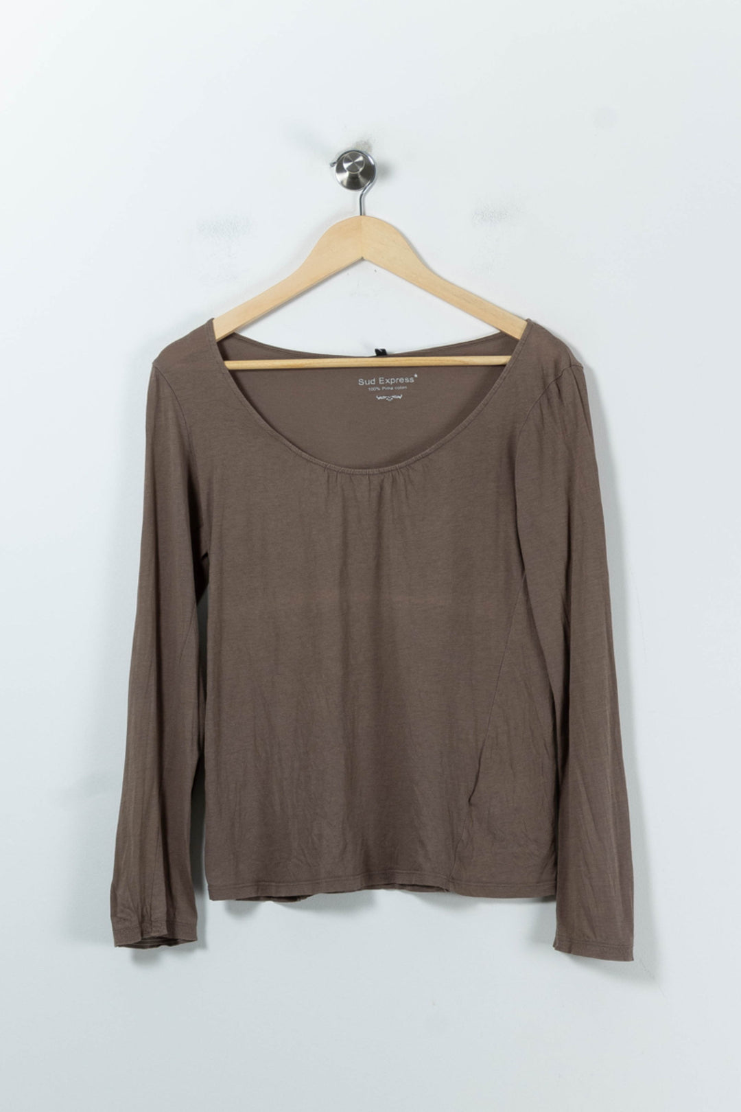 Tee-shirt Manches Longues Marron - Taille L/40 de la marque Sud express | PARAD91761 - Vendu par Paradigme - Image 2