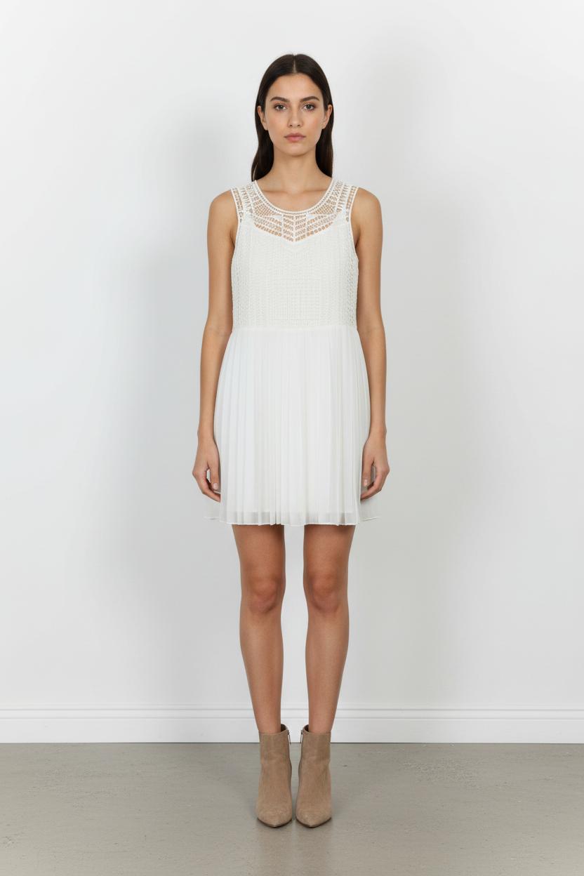 Robe Plissée Blanche - Taille S/36 de la marque Sud express | PARAD91766 - Vendu par Paradigme - Image 1