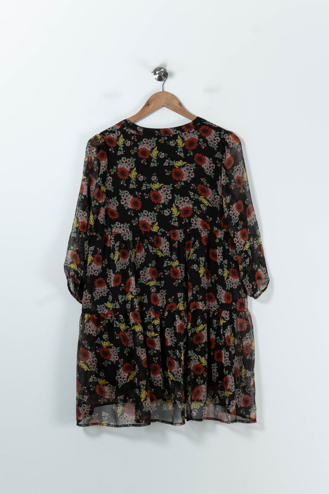 Robe Fleurie Noire et Rouge - Taille S/36 de la marque La Petite Etoile | PARAD91791 - Vendu par Paradigme - Image 4