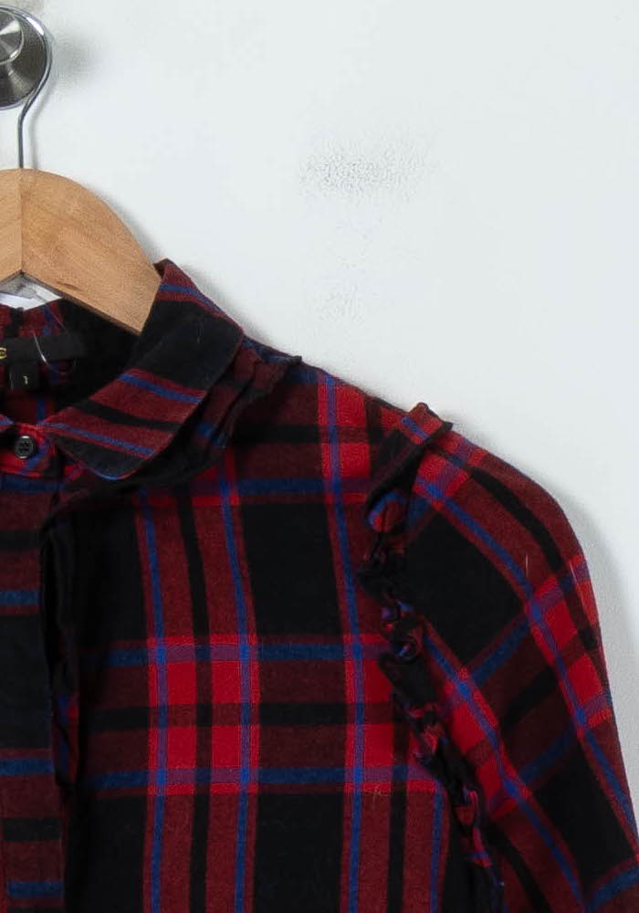 Robe Chemise Rouge et Noire - Taille S/36 de la marque Maje | PARAD91800 - Vendu par Paradigme - Image 3