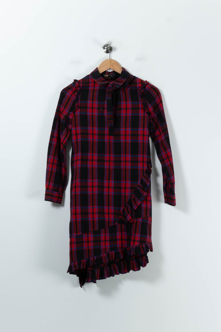Robe Chemise Rouge et Noire - Taille S/36 de la marque Maje | PARAD91800 - Vendu par Paradigme - Image 2