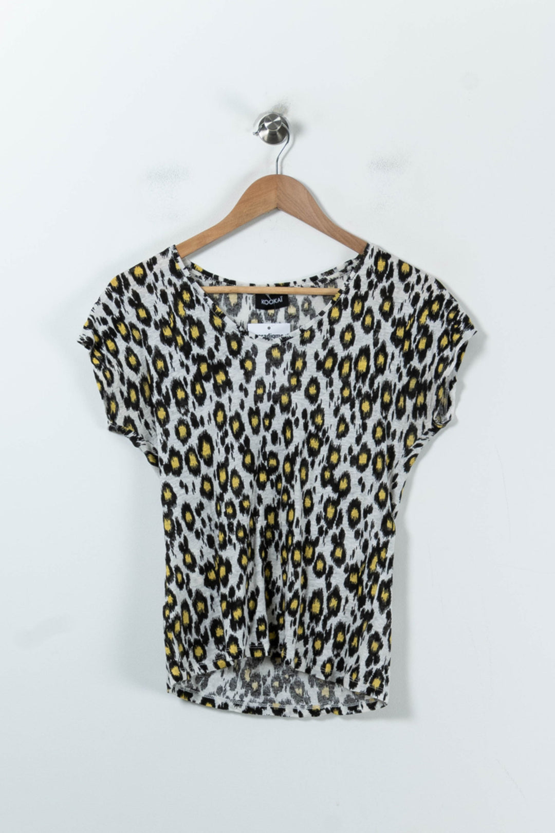 Tee-shirt Blanc et Jaune - Taille XS/34 de la marque Kookai | PARAD91818 - Vendu par Paradigme - Image 2
