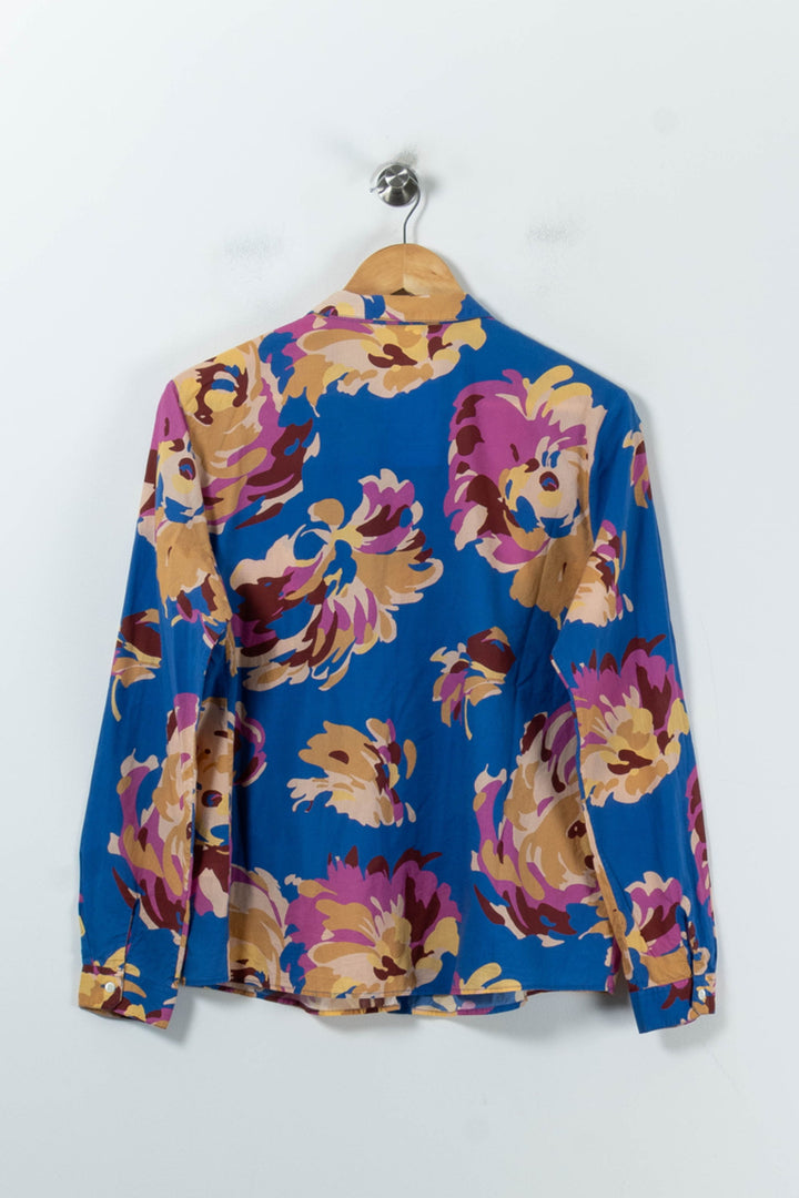 Chemise Fleurie Bleue et Jaune - Taille XL/42 de la marque Sézane | PARAD91859 - Vendu par Paradigme - Image 4