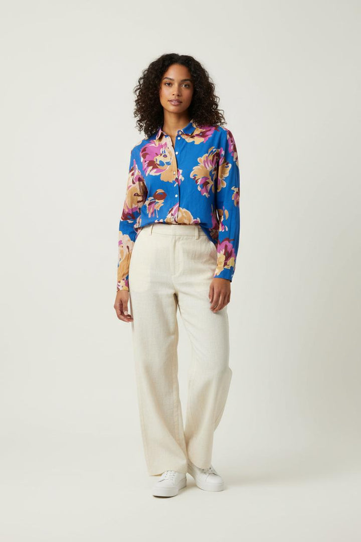 Chemise Fleurie Bleue et Jaune - Taille XL/42 de la marque Sézane | PARAD91859 - Vendu par Paradigme - Image 1