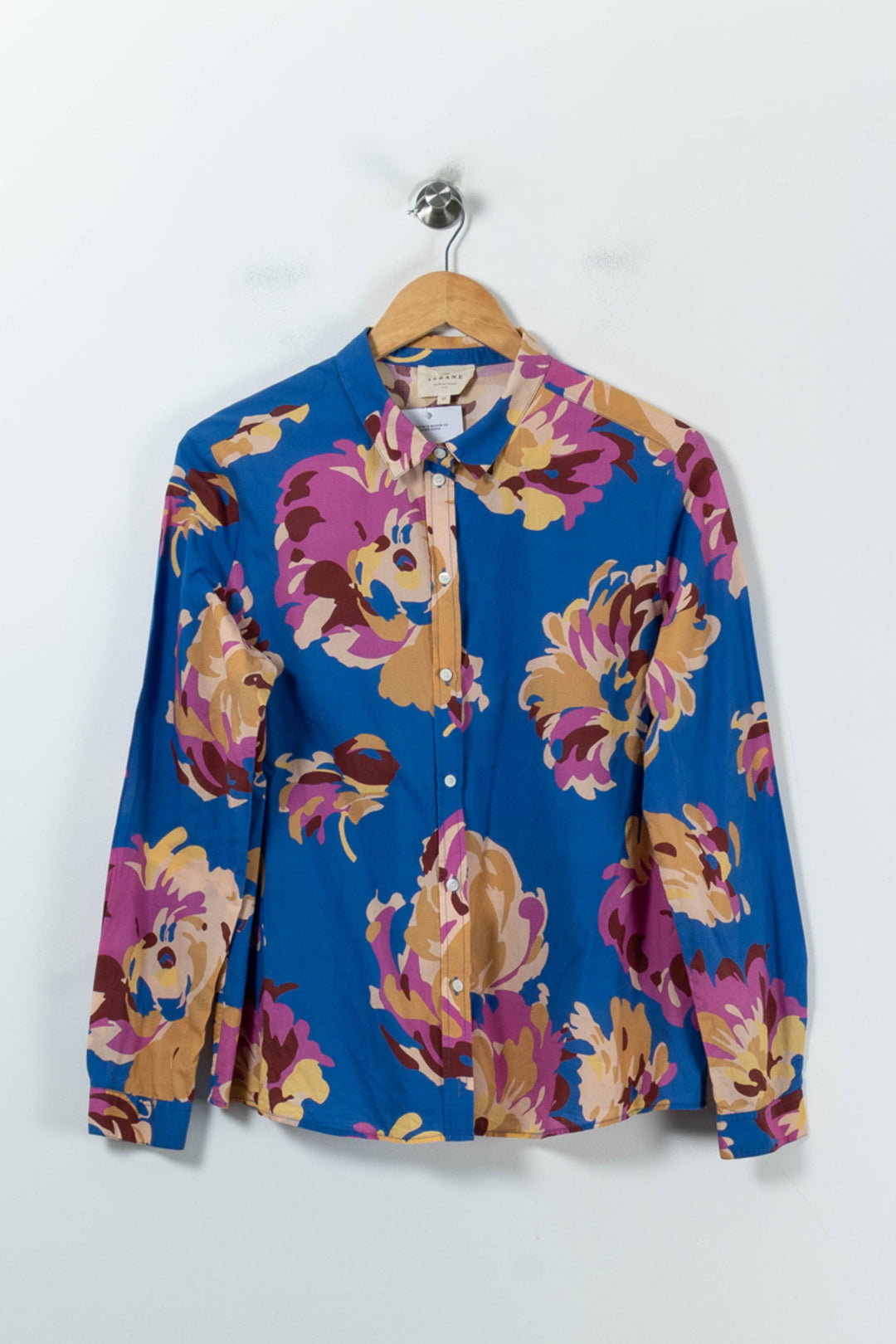 Chemise Fleurie Bleue et Jaune - Taille XL/42 de la marque Sézane | PARAD91859 - Vendu par Paradigme - Image 2