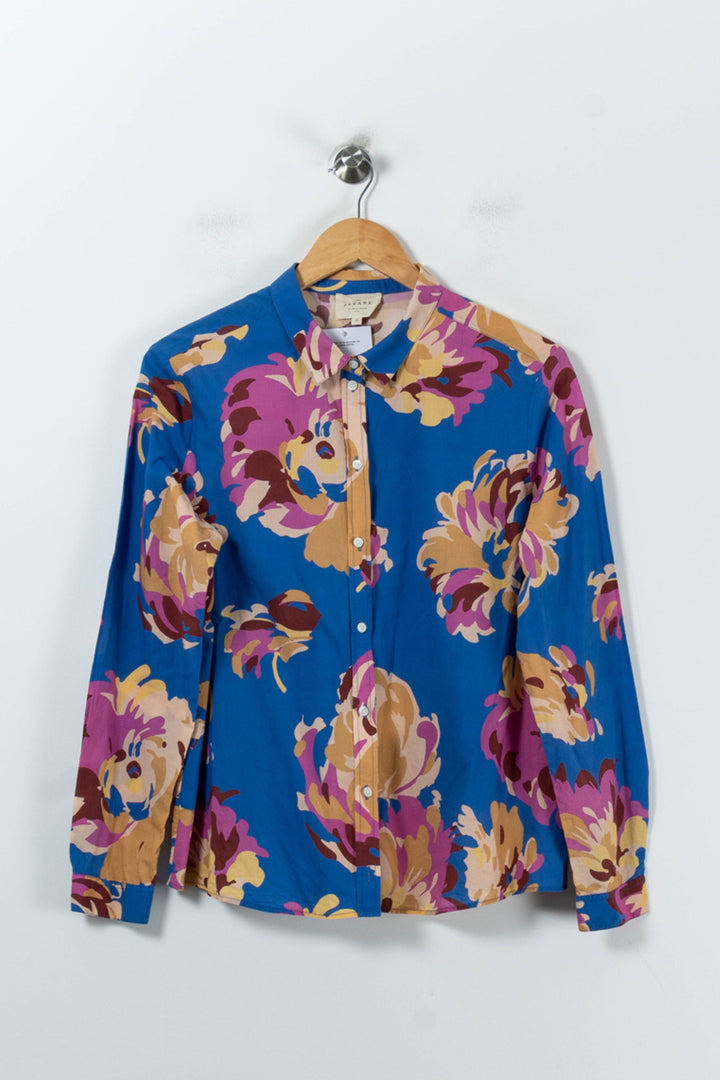 Chemise Fleurie Bleue et Jaune - Taille XL/42 de la marque Sézane | PARAD91859 - Vendu par Paradigme - Image 2