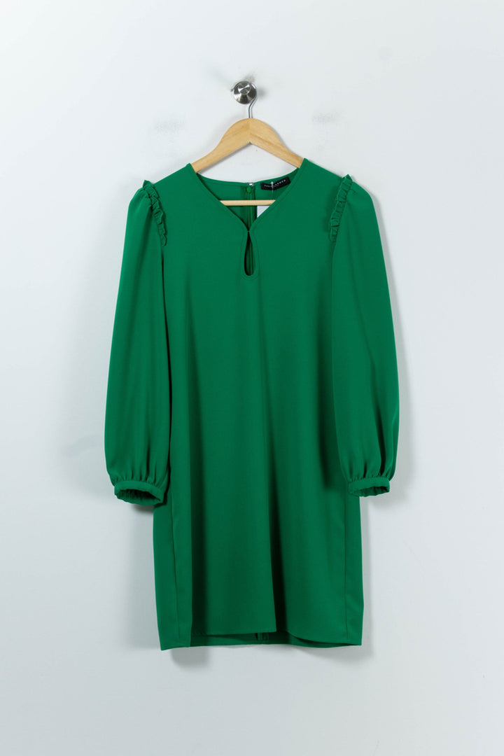 Robe Droite Verte - Taille XS/34 de la marque Tara Jarmon | PARAD91874 - Vendu par Paradigme - Image 2