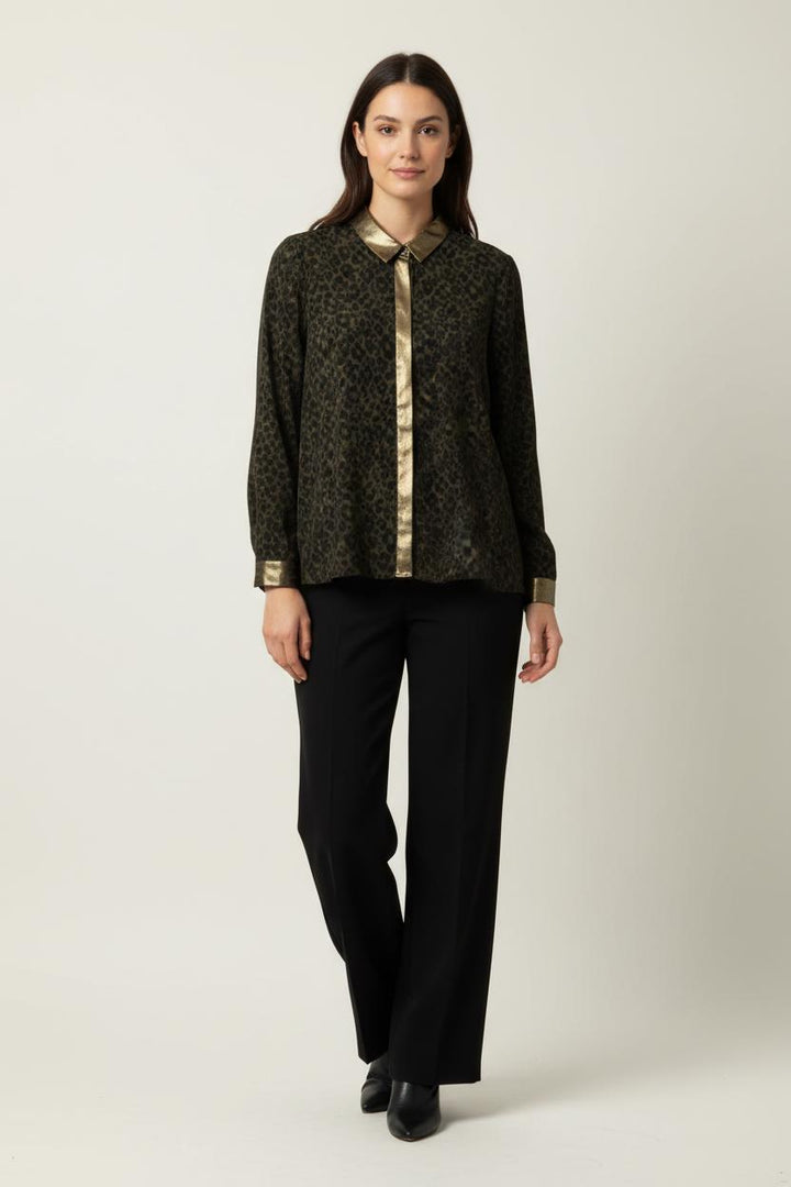 Chemise Verte et Dorée - Taille S/36 de la marque Claudie Pierlot | PARAD91876 - Vendu par Paradigme - Image 1