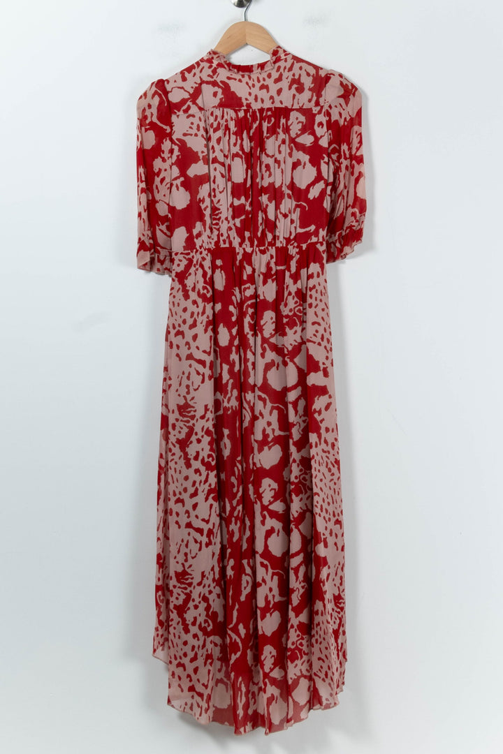 Robe Longue Rouge et Beige - Taille XS/34 de la marque ba&sh | PARAD91877 - Vendu par Paradigme - Image 4