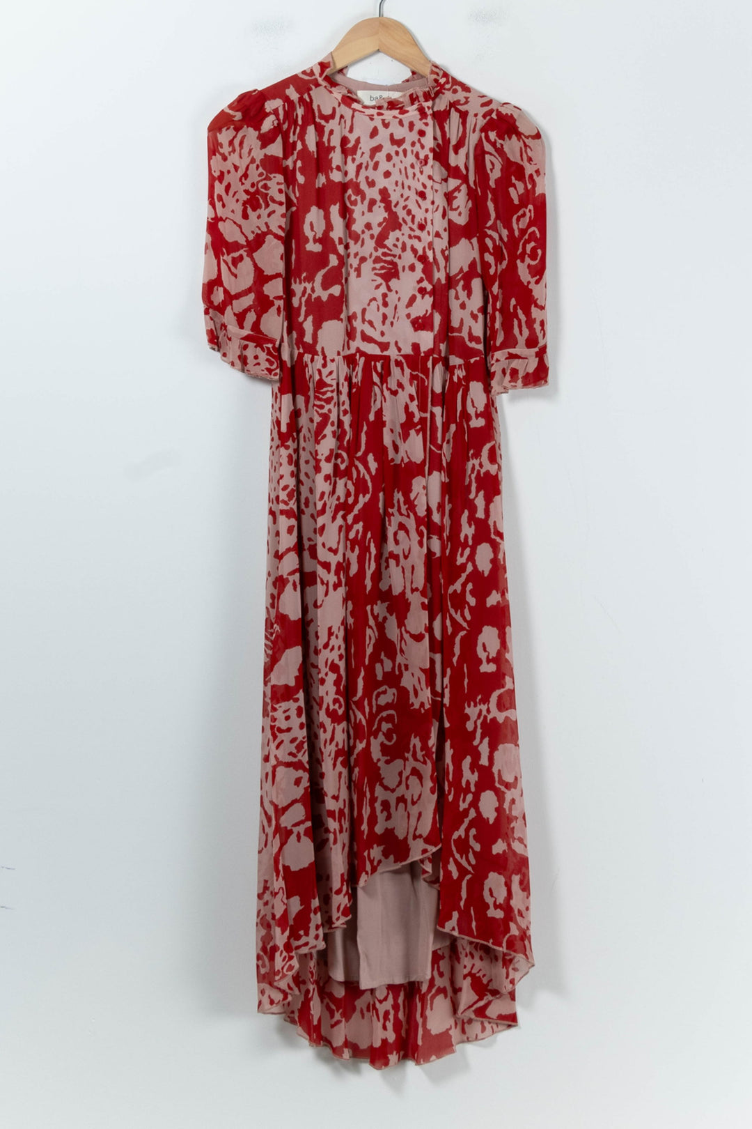 Robe Longue Rouge et Beige - Taille XS/34 de la marque ba&sh | PARAD91877 - Vendu par Paradigme - Image 2