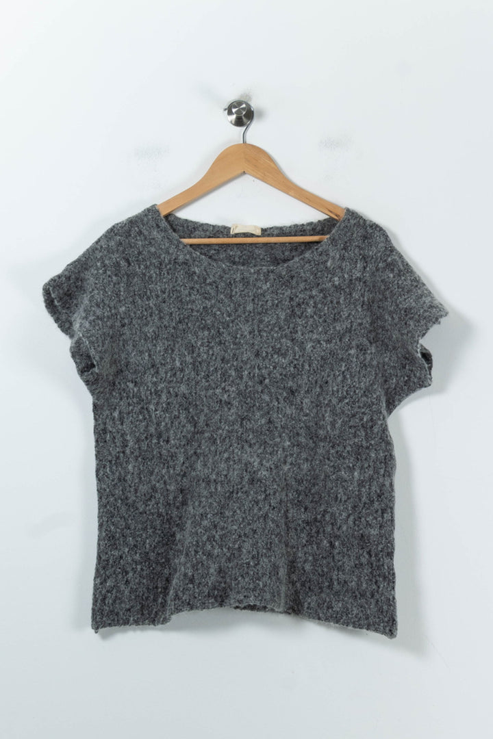 Pull Gris - Taille S/36 de la marque American Vintage | PARAD91882 - Vendu par Paradigme - Image 2